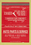 Matchbook Cover - Auto Parts Service Milwaukee WI #2 40 Strike