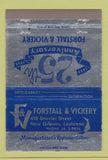 Matchbook Cover - Forstall & Vickery New Orleans LA fittings tube WEAR 40 Strike