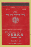 Matchbook Cover - Osaka Machine Tool Show 1966 Japan 40 Strike