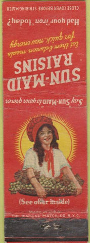 Matchbook Cover - Sun Maid Raisins girlie