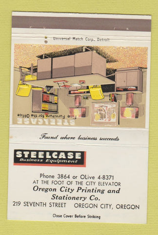 Matchbook Cover - Steelcase Office Furniture Oregon City OR 40 Strike