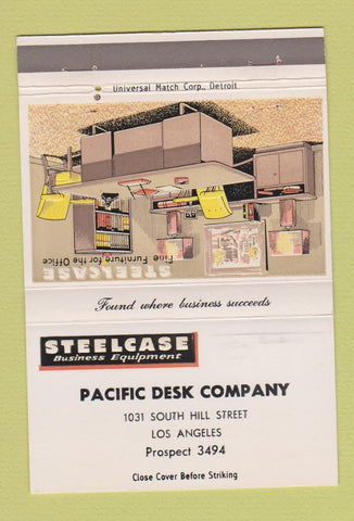 Matchbook Cover - Steelcase Office Furniture Los Angeles CA 40 Strike