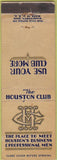 Matchbook Cover - The Houston Club TX WORN