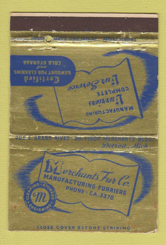 Matchbook Cover - Merchants Fur Detroit MI girlie 40 Strike