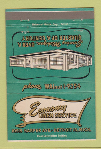 Matchbook Cover - Economy Linen Service Detroit MI 40 Strike