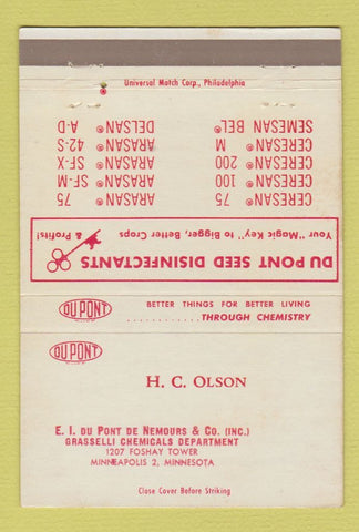 Matchbook Cover - DuPont HC Olson Minneapolis MN 40 Strike