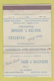 Matchbook Cover - Walter Savage Painting Inkster MI WEAR 40 Strike