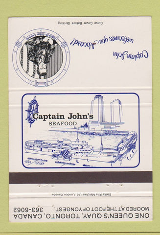 Matchbook Cover - Captain John's Seafood Toronto ON 40 Strike