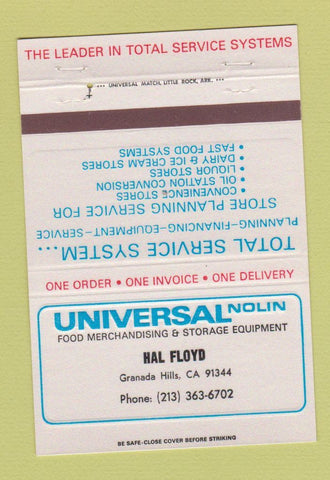 Matchbook Cover - Universal Nolin Food Merchandising Granada Hills CA 40 Strike