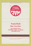 Matchbook Cover - Mac Quality Tools Frank Roth Crystal Lake IL 40 Strike