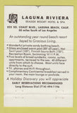 Matchbook Cover - Laguna Riviera Laguna Beach CA 40 Strike