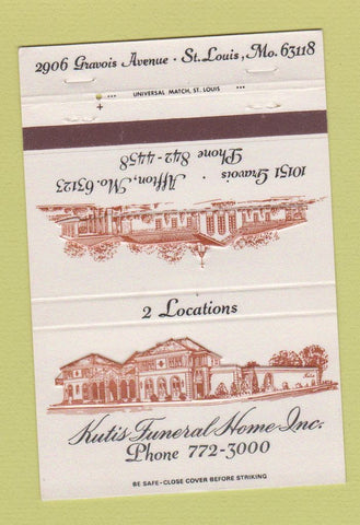 Matchbook Cover - Kutis Funeral Home St Louis MO 40 Strike