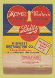 Matchbook Cover - Acme Schlitz Walter's Beer Salt Lake City UT POOR 40 Strike
