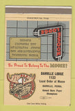 Matchbook Cover - Moose Lodge Danville PA 40 Strike