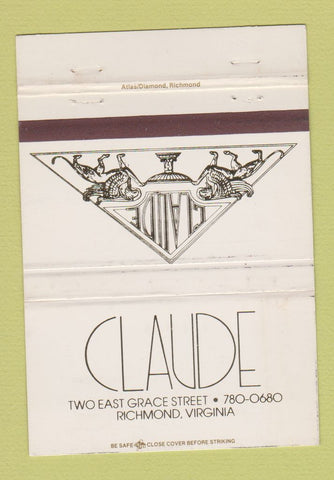 Matchbook Cover - Claude Richmond VA WEAR 40 Strike