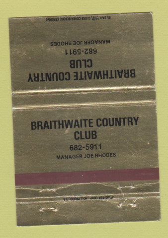 Matchbook Cover - Braithwaite Country Club WEAR 40 Strike
