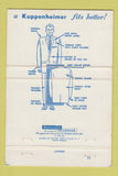 Matchbook Cover - Kuppenheimer Men's Clothes Waukesha WI 40 Strike