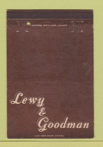 Matchbook Cover - Lewy & Goodman Jewelry Chicago IL 40 Strike
