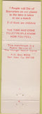 Matchbook Cover - Hunger Initiative San Jose CA against hunger WEAR