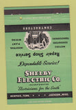 Matchbook Cover - Shelby Electric Memphis TN Jackson MS 40 Strike
