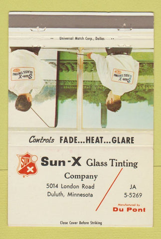 Matchbook Cover - Sun X Glass Tinting Duluth MN 40 Strike