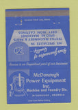 Matchbook Cover - McDonough Power Equipment GA 40 Strike