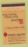 Matchbook Cover - Stedfast and Roulston Machinery Boston MA 36 Strike