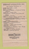 Matchbook Cover - Stedfast and Roulston Machinery Boston MA 36 Strike