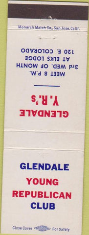 Matchbook Cover - Glendale Young Republican Club Denver CO