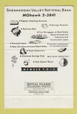 Matchbook Cover - Shenandoah Valley National Bank Winchester VA 40 Strike