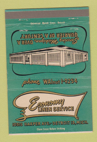 Matchbook Cover - Economy Linen Service Detroit MI 40 Strike