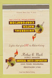 Matchbook Cover - Universal Match Corp Arthur Nack Philadelphia PA #2 40 Strike