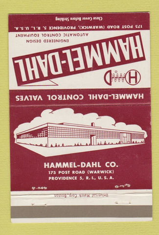 Matchbook Cover - Hammel Dahl Auto Control Valves Providence RI 40 Strike