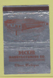 Matchbook Cover - Decker Manufacturing Albion MI WEAR 40 Strike