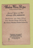Matchbook Cover - Union Wire Rope Western Machinery Salt Lake City UT 40 Strike