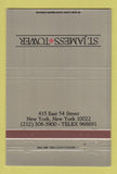 Matchbook Cover - St James's Tower New York City 40 Strike