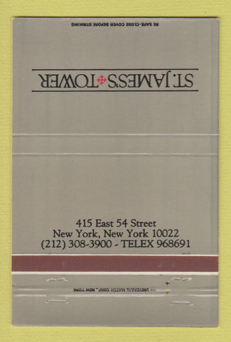 Matchbook Cover - St James's Tower New York City 40 Strike