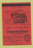 Matchbook Cover - Cummins Diesel Sales Hibbing St Paul MN 40 Strike