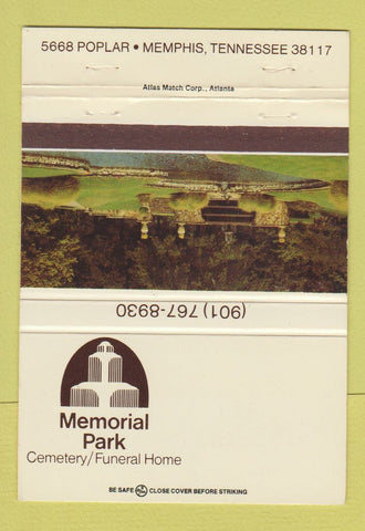 Matchbook Cover - Memorial Park Funeral Home Memphis TN 40 Strike