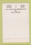 Matchbook Cover - Mannesmann Demag Cranes Hoists 40 Strike