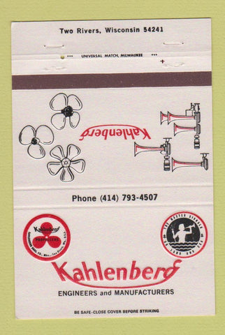 Matchbook Cover - Kahlenberg Engineers Two Rivers WI  40 Strike