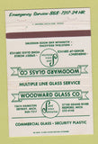 Matchbook Cover - Woodward Glass Detroit Redford MI  40 Strike