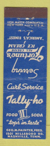 Matchbook Cover - Tally Ho Restaurant Nashville TN Midget