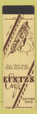 Matchbook Cover - Kuntz's Cafe Dayton OH SAMPLE Midget