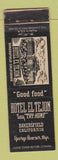 Matchbook Cover - Hotel El Tejon Bakersfield CA Midget WEAR