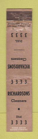 Matchbook Cover - Richardson's Cleaners Logansport IN WEAR 12 Strike