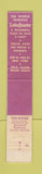Matchbook Cover - Latin Quarter New York City Miami Beach FL Girlie 10 Strike