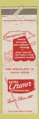 Matchbook Cover - Hotel Graver Fargo ND WEAR
