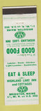 Matchbook Cover - Highland Lake Inn Cottages Bridgton ME