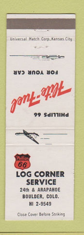 Matchbook Cover - Phillips 66 oil gas Boulder Colorado